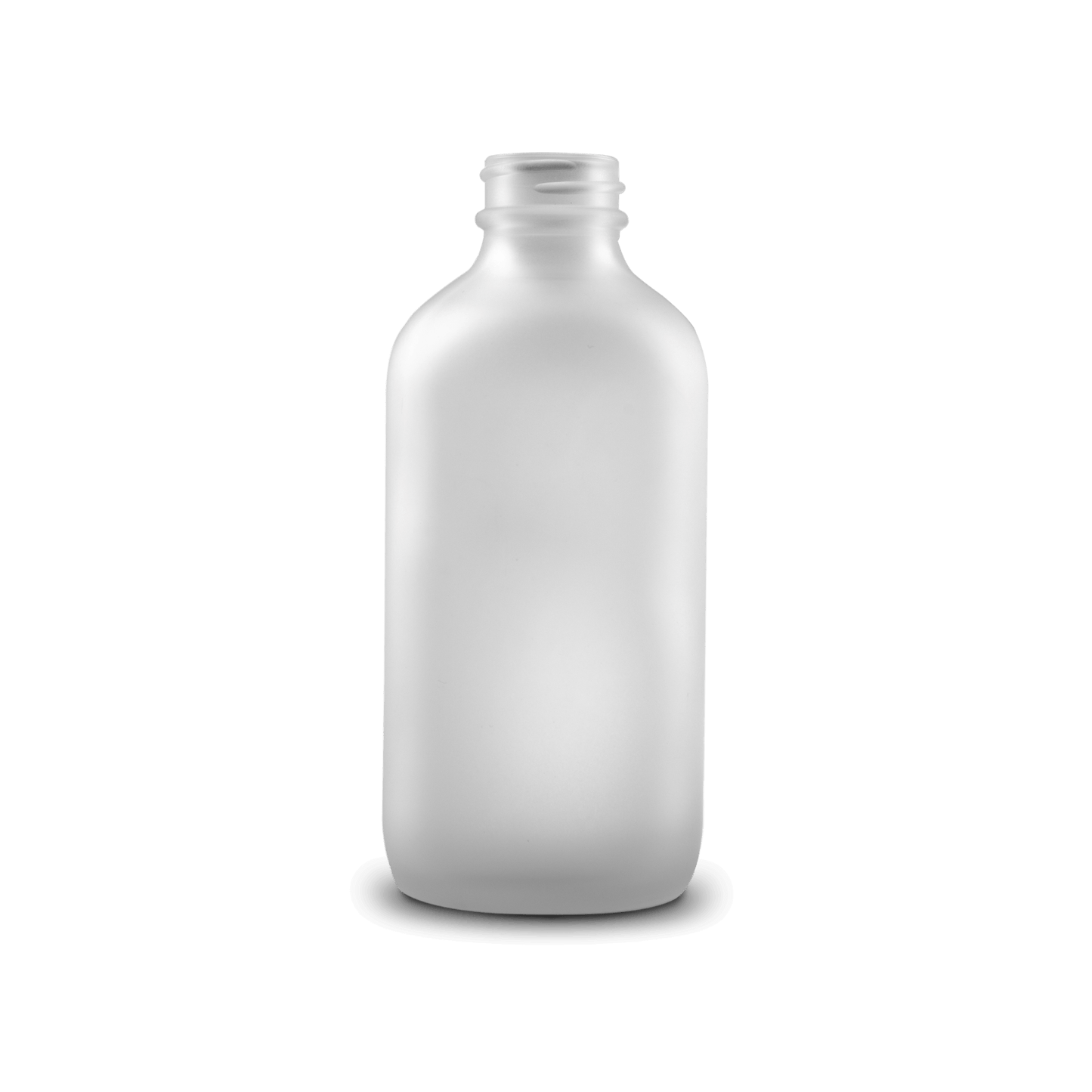 8 oz Clear Frosted Glass Boston Round Bottle 28-400 Neck Finish - 6 Pack