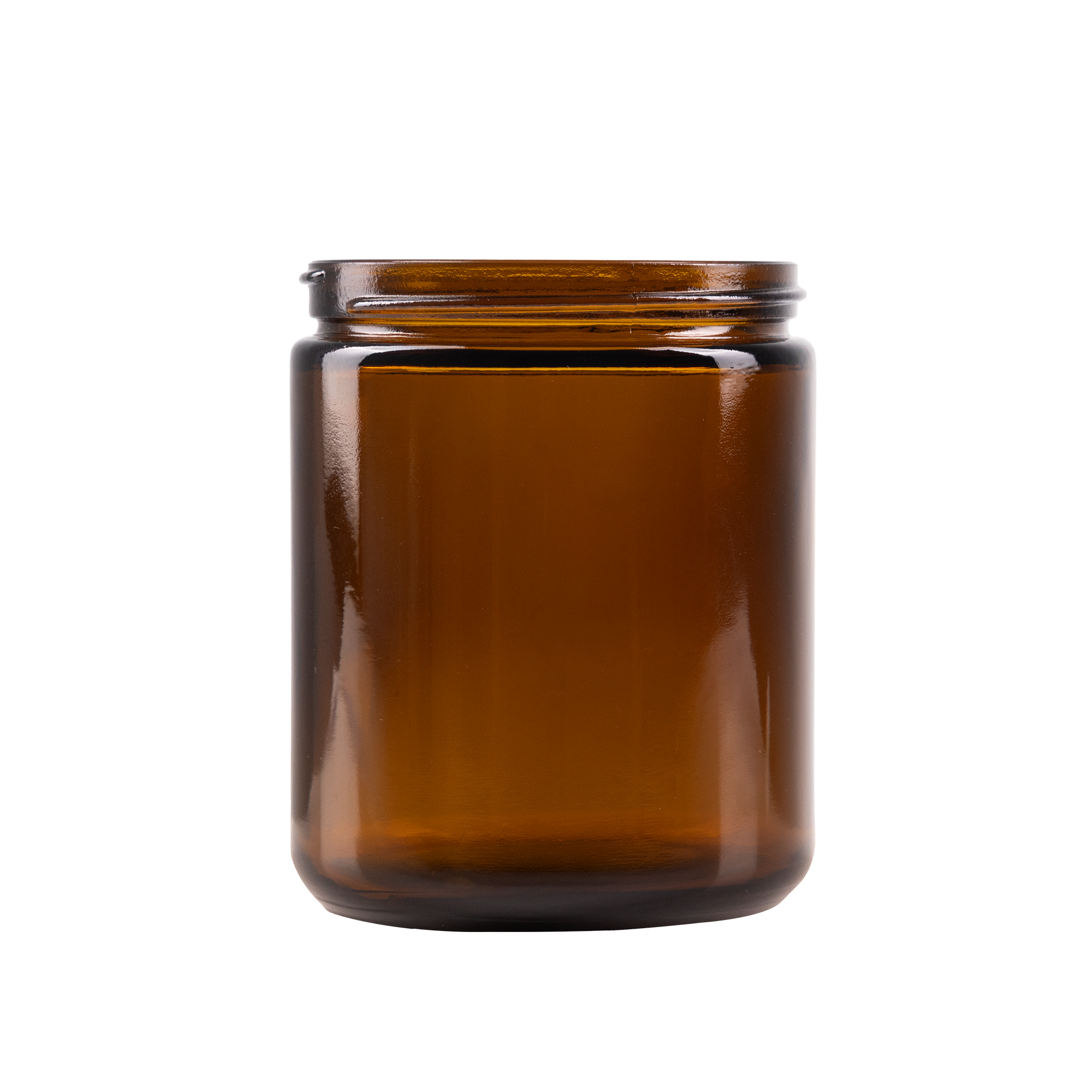8 oz Amber Glass Straight-Sided Jar 71-410 Neck Finish