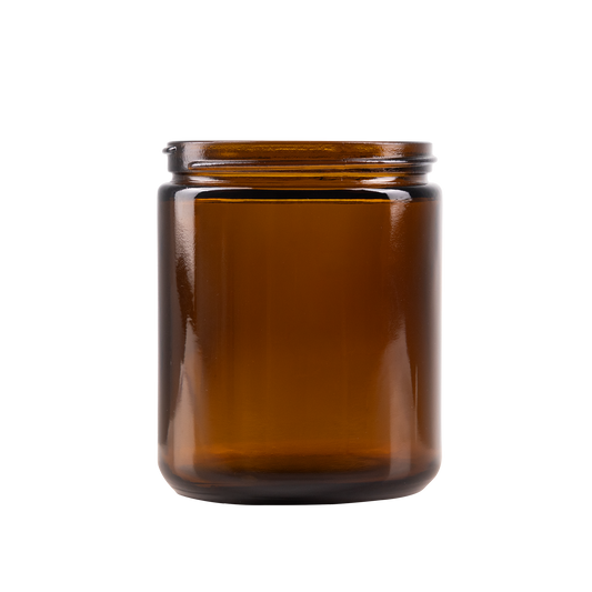 8 oz Amber Glass Straight-Sided Jar 71-410 Neck Finish
