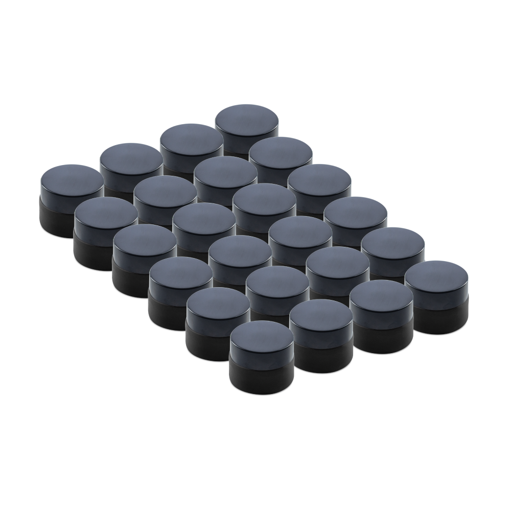 0.5 oz Black Frosted Glass Jars With Black Lids