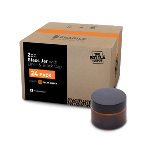 2 oz Amber Glass Jar With Lid (24 Pack)