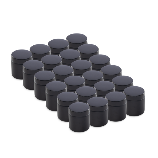 4 oz Black Frosted Glass Jars With Black Lids 