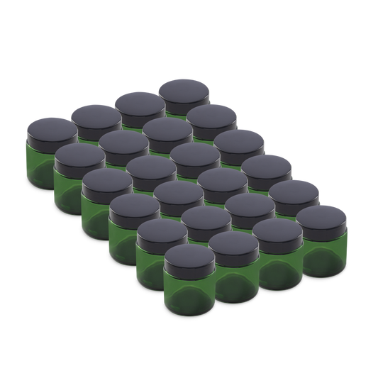 4 oz Green Glass Jars With Black Lids 