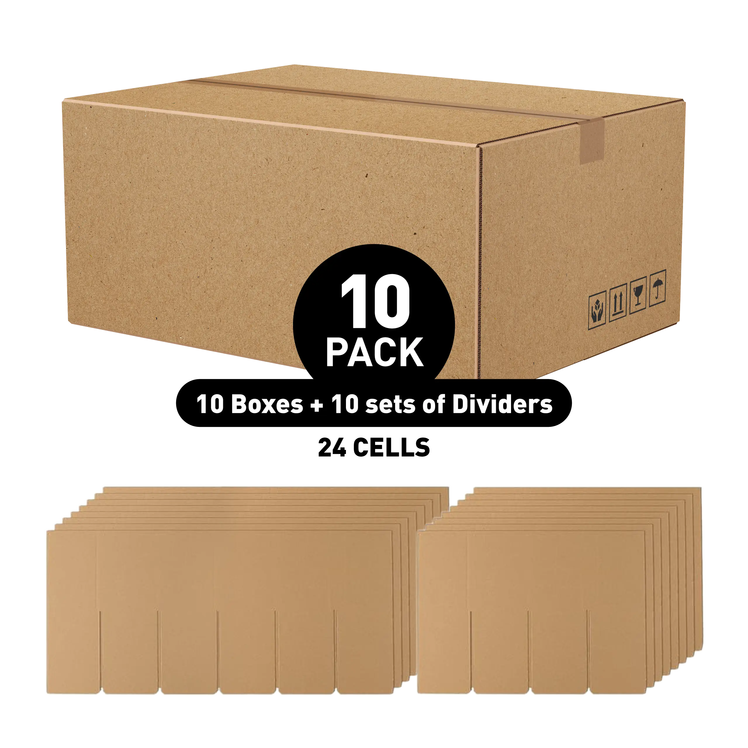 Box With Partitions - Fit 1 oz Glass Bottle with Closure - 24 Cells