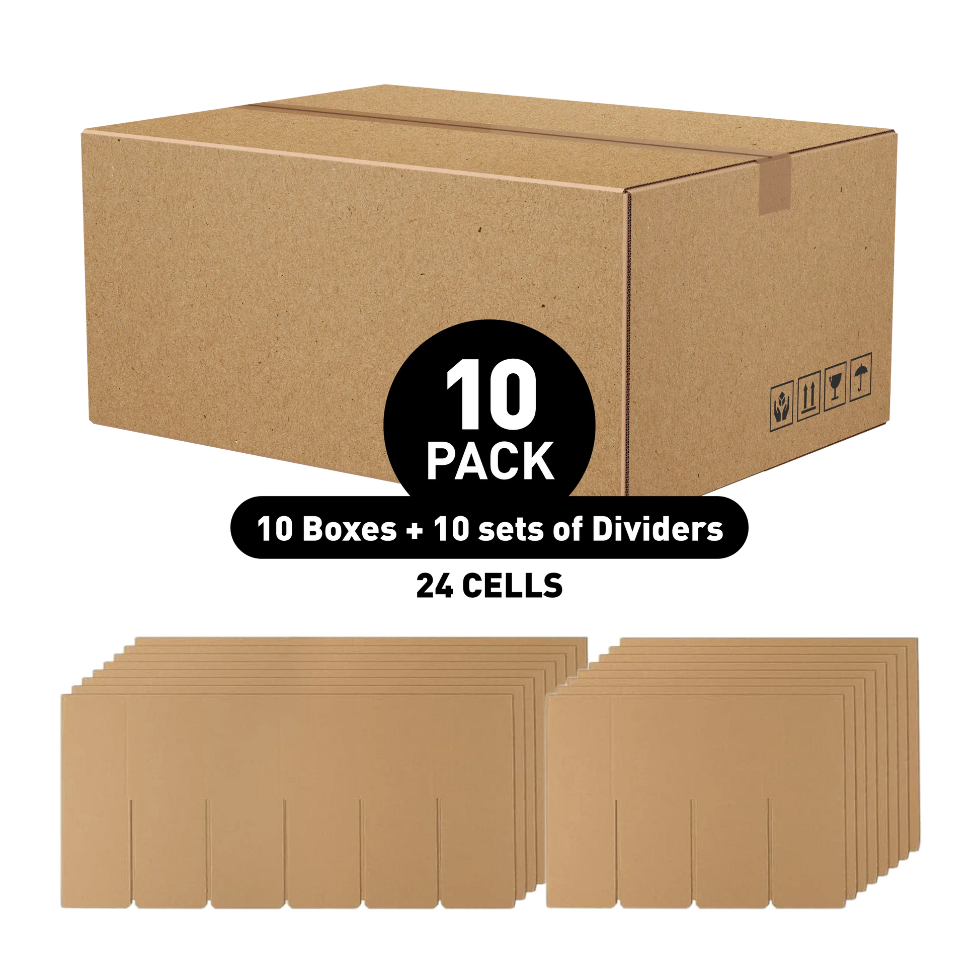 Box With Partitions - Fit 2 oz Glass Bottle with Closure (Any Closure) - 24 Cells 