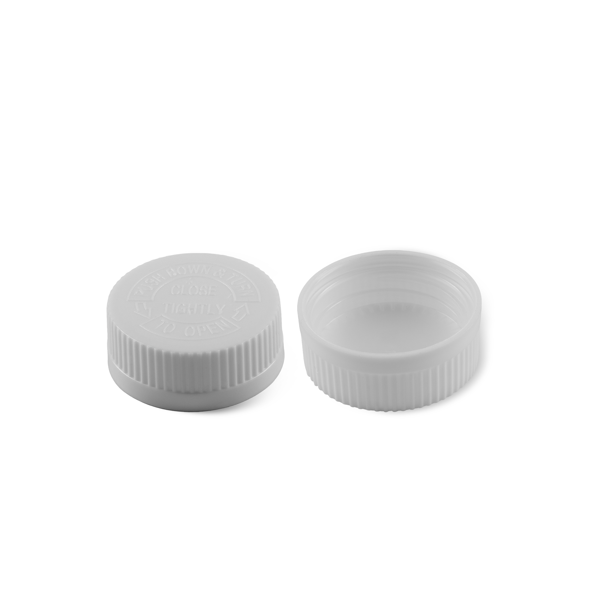 38-400 Child Resistant White PP Cap With Liner
