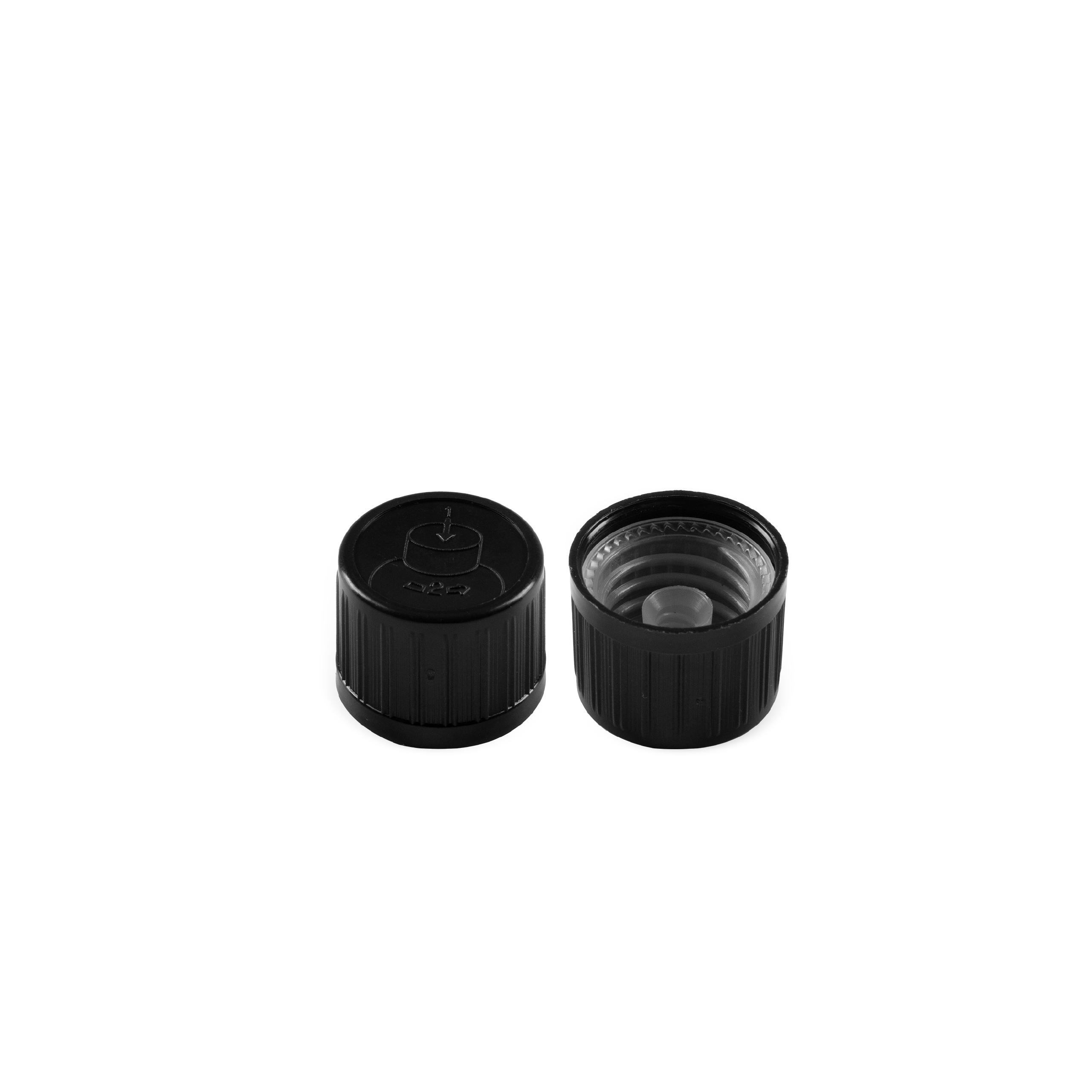 18-400 Child Resistant Black PP Cap with PE Liner