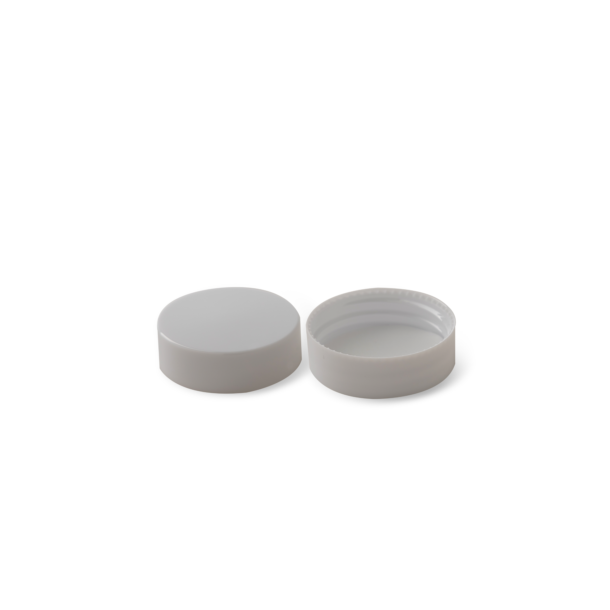 41-400 White PP Smooth Skirt Lid With PE Liner - 24 Pack