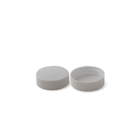 41-400 White PP Smooth Skirt Lid With PE Liner - 24 Pack