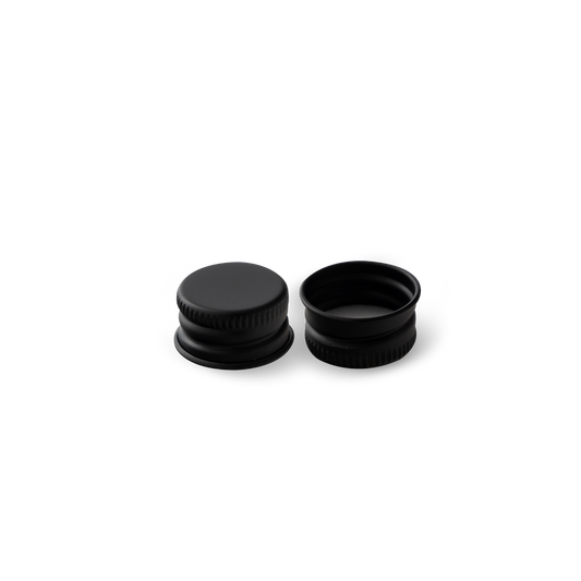 18-400 Black Aluminum Cap with PE Liner - 24 Pack