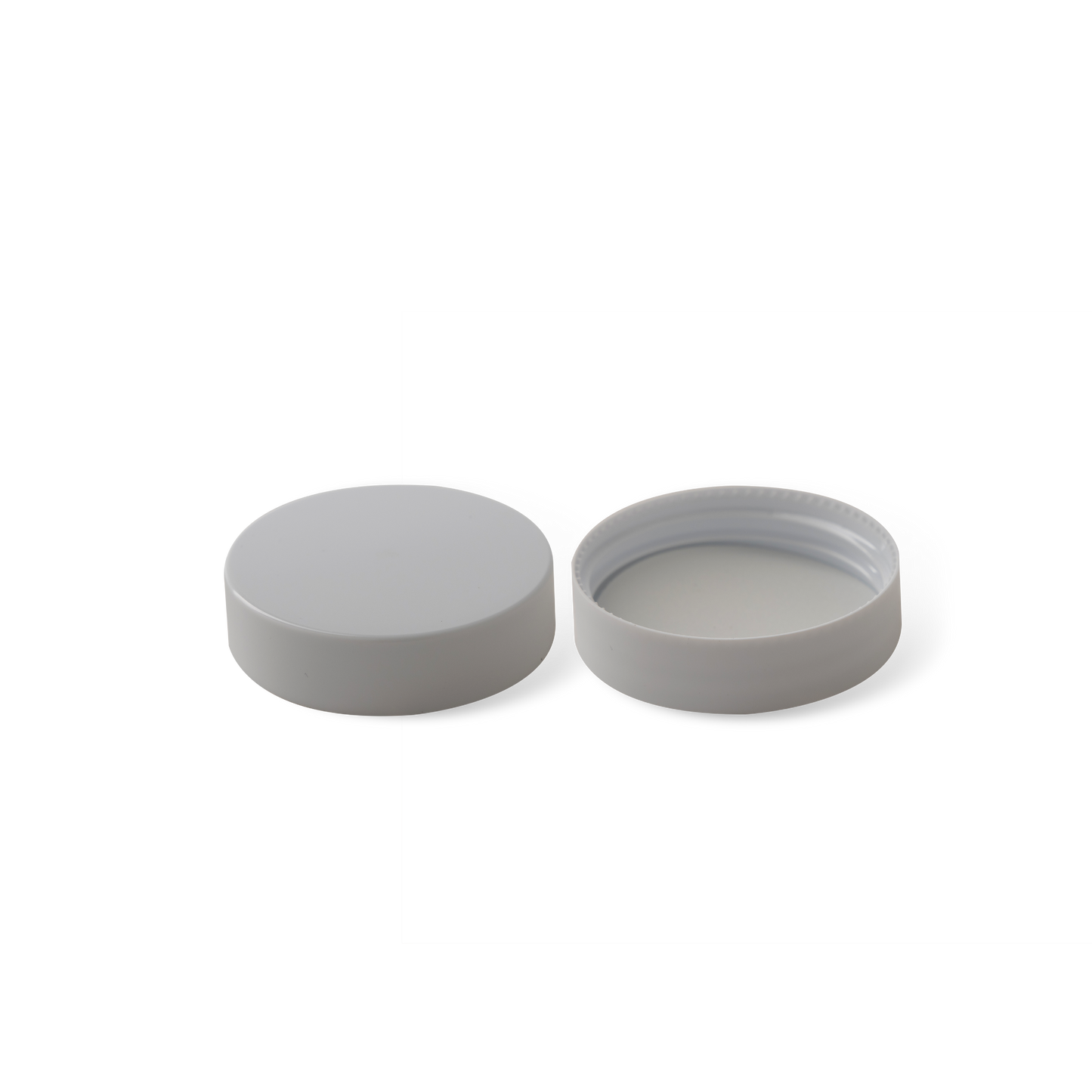 48-400 White PP Smooth Skirt Lid With PE Liner - 24 Pack