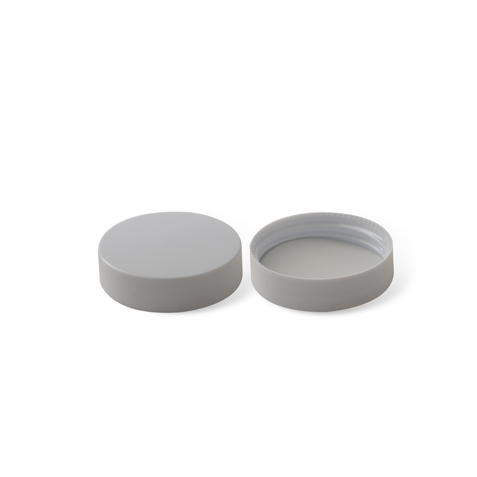 48-400 White PP Smooth Skirt Lid With PE Liner - 24 Pack