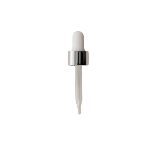 20-400 Silver Dropper With Rubber Bulb And Glass Pipette - 24 Pack