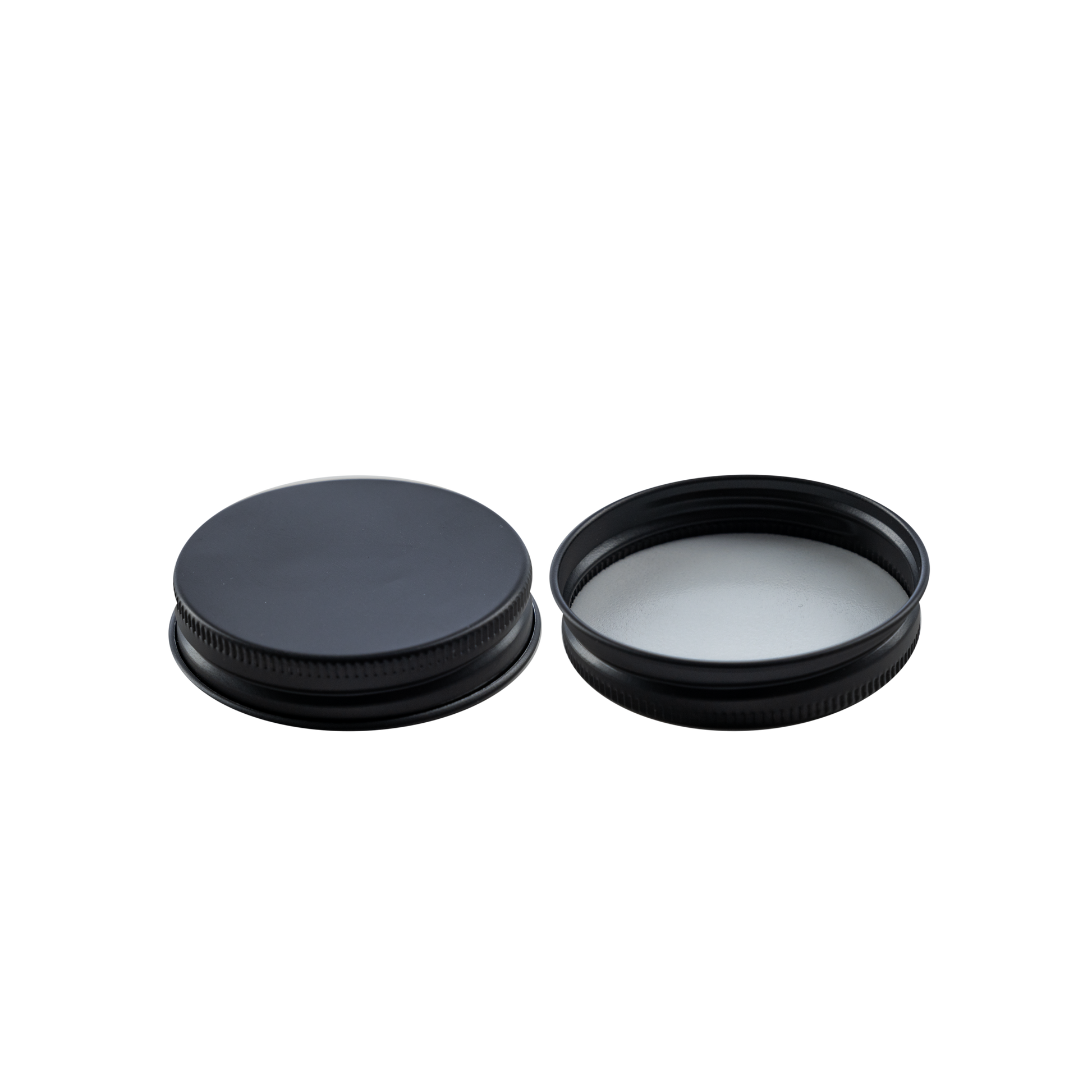 53-400 Black Aluminum Lid With PE Liner - 24 Pack