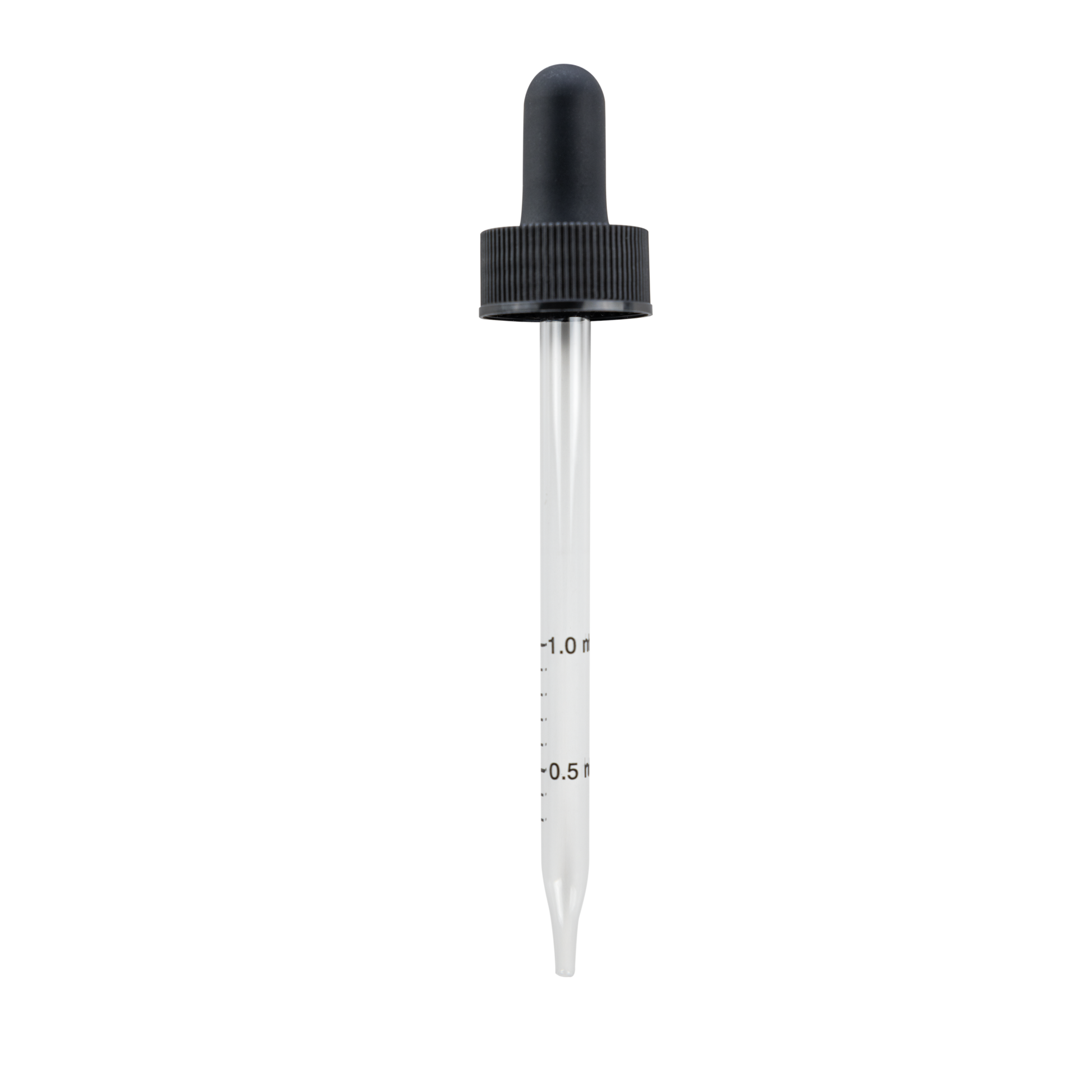 22-400 Black Dropper With Rubber Bulb And Glass Pipette - 12 Pack