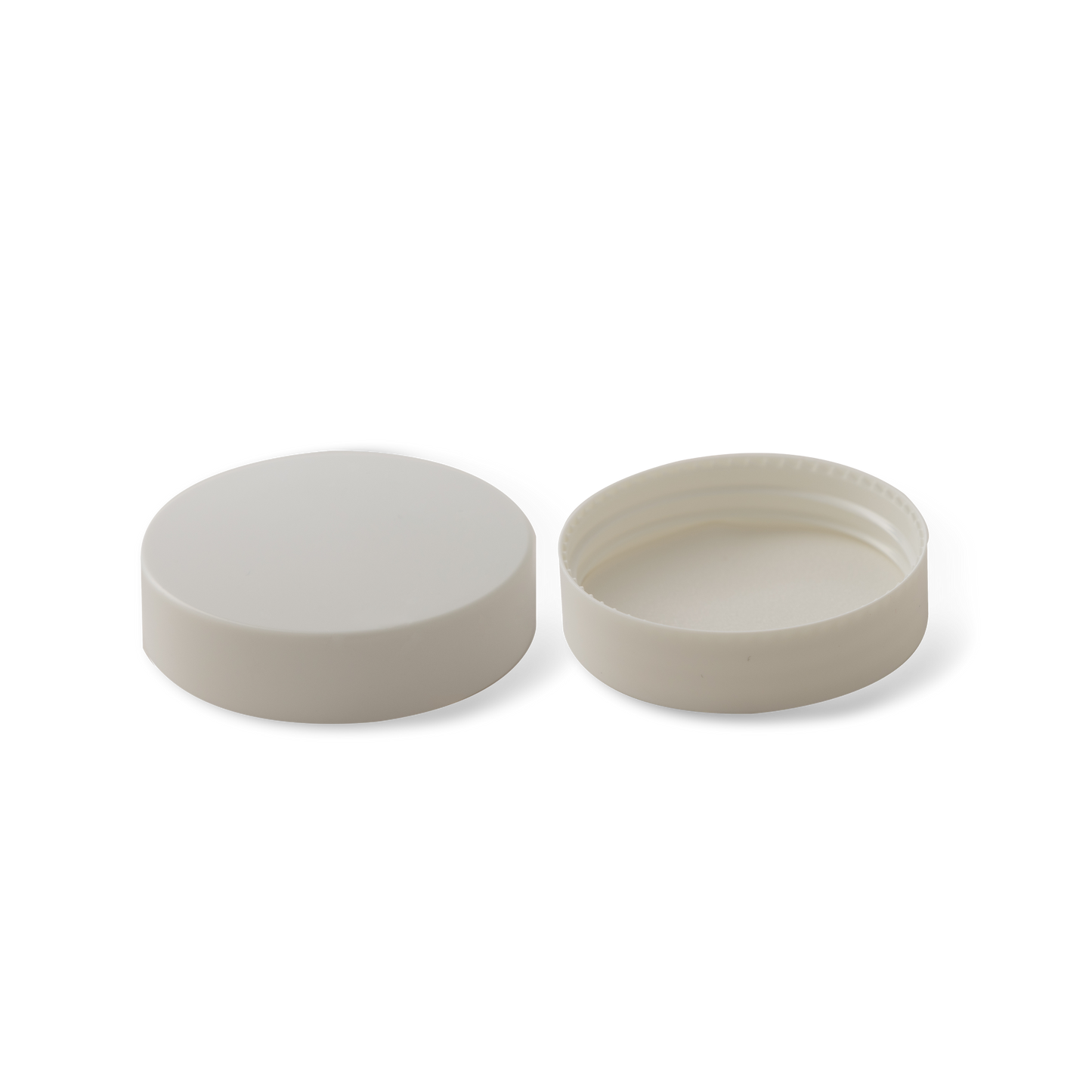 53-400 White PP Smooth Skirt Lid With PE Liner - 24 Pack