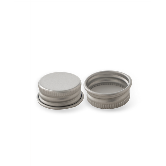 20-400 Silver Aluminum Cap with PE Liner - 24 Pack