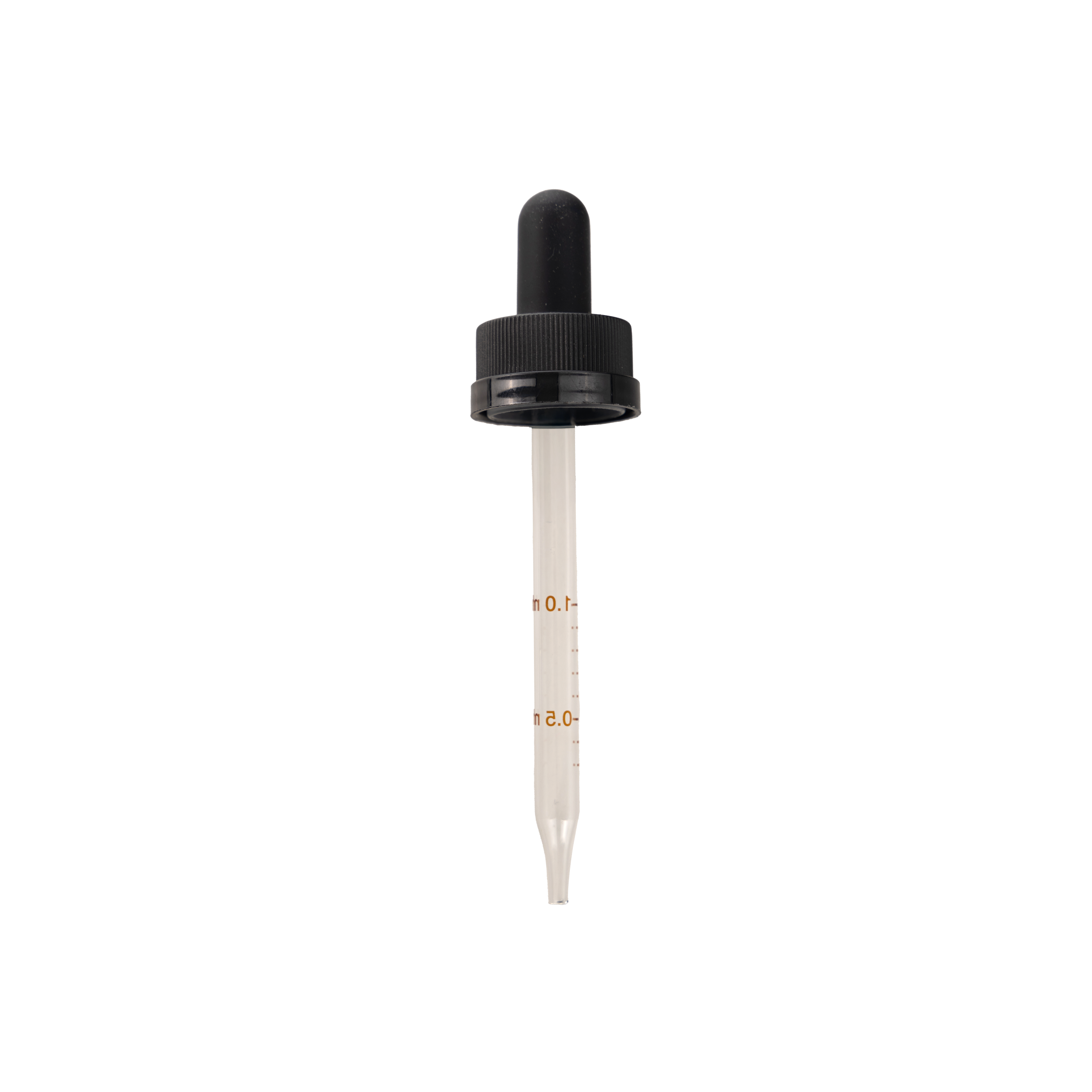 20-400 Child Resistant Black Dropper With Rubber Bulb And Glass Pipette