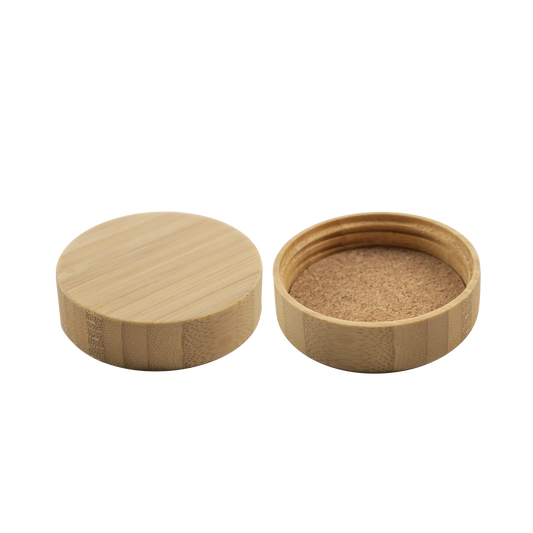 58-400 Bamboo Lid With Cork Liner (FITS 4 oz Jars)