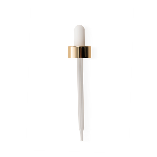 22-400 Gold Dropper With Rubber Bulb And Glass Pipette