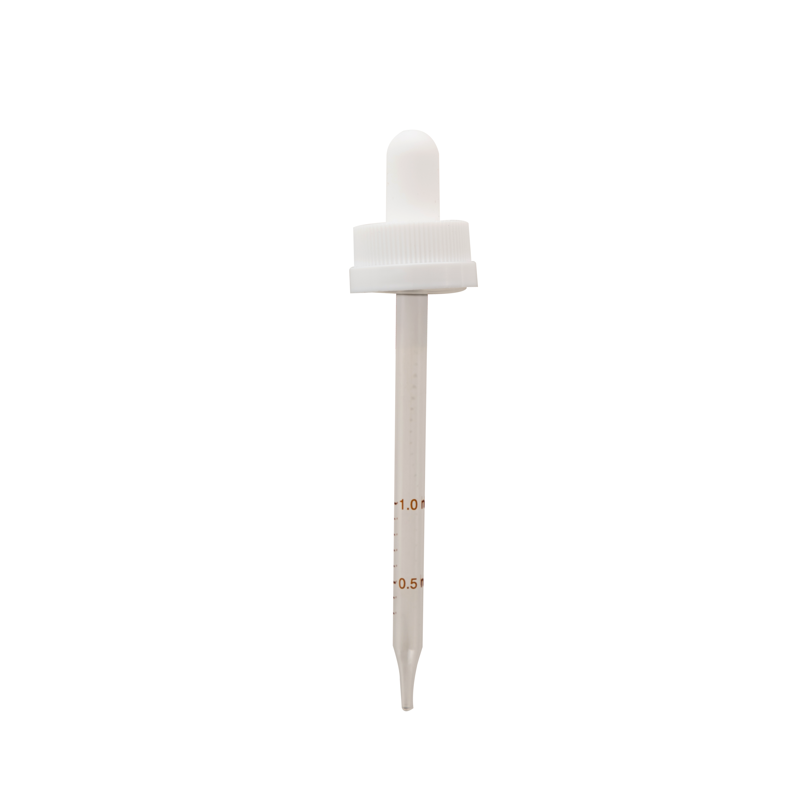 22-400 Child Resistant White Dropper With Rubber Bulb And Glass Pipette