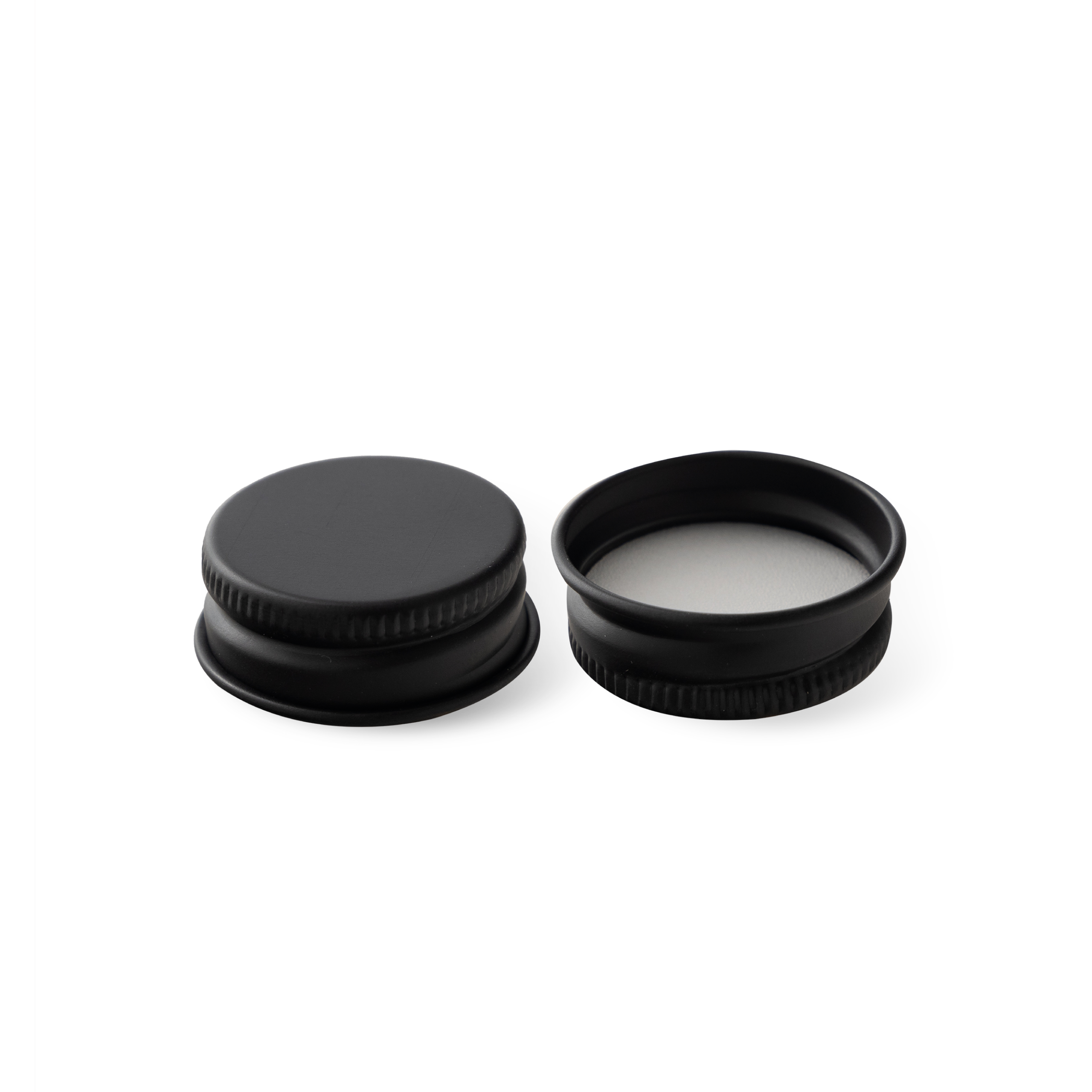 28-400 Black Aluminum Cap with PE Liner - 6 Pack