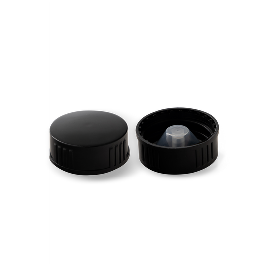 28-400 Black PP Cap with Polycone Liner - 6 Pack