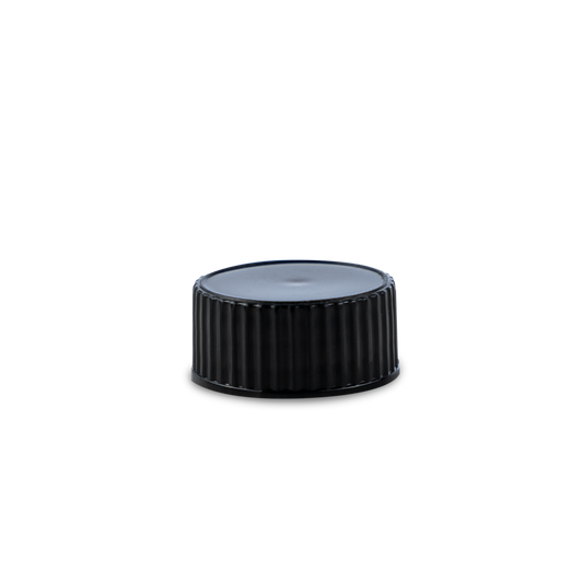 20-400 Tapa de PP negra con revestimiento de policono (se adapta a 1 oz) 