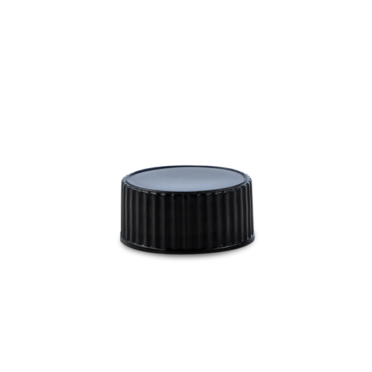 20-400 Tapa de PP negra con revestimiento de policono (se adapta a 2 oz) 