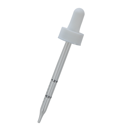 22-400 White Dropper With Rubber Bulb And Glass Pipette - Sample