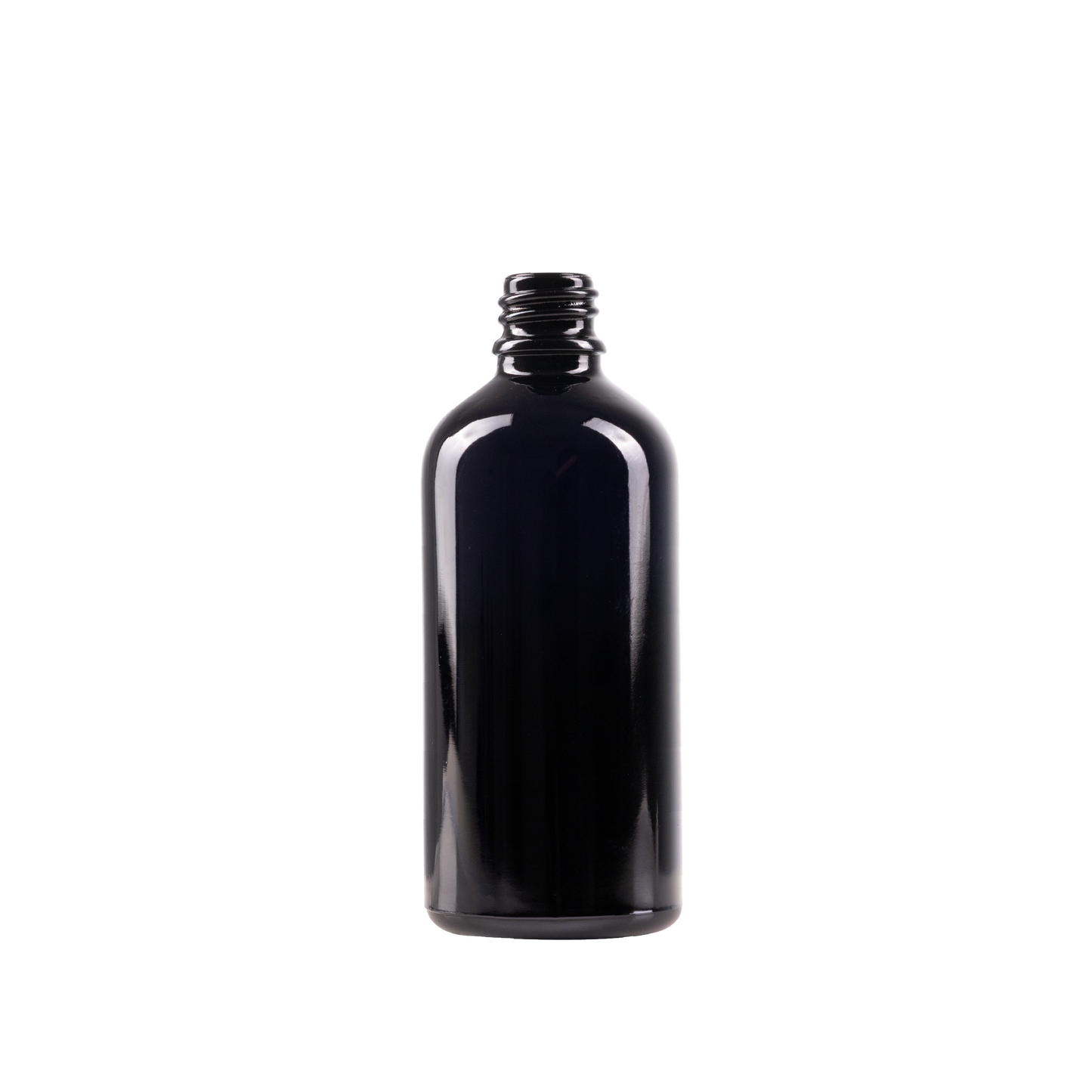 100 ml Black UV Glass Euro Bottle DIN 18 Neck Finish