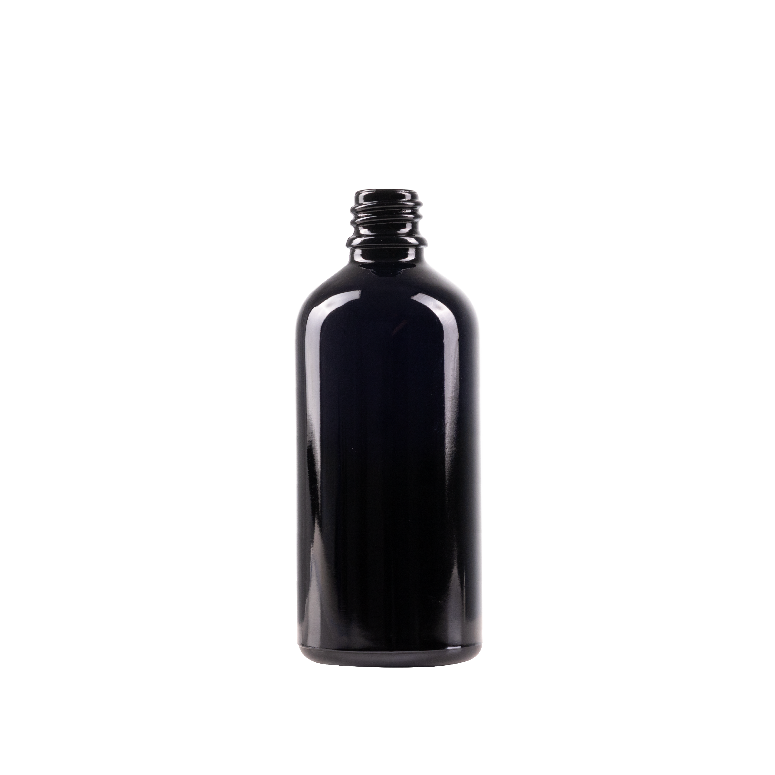 100 ml Black UV Glass Euro Bottle DIN 18 Neck Finish