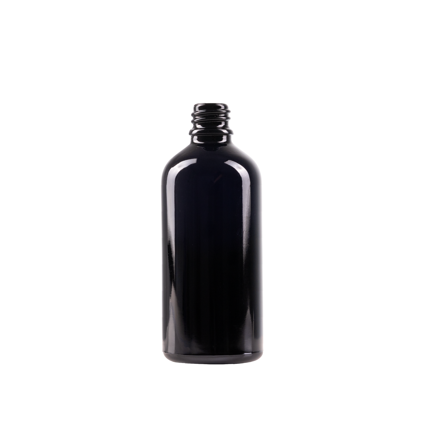 100 ml Black UV Glass Euro Bottle DIN 18 Neck Finish
