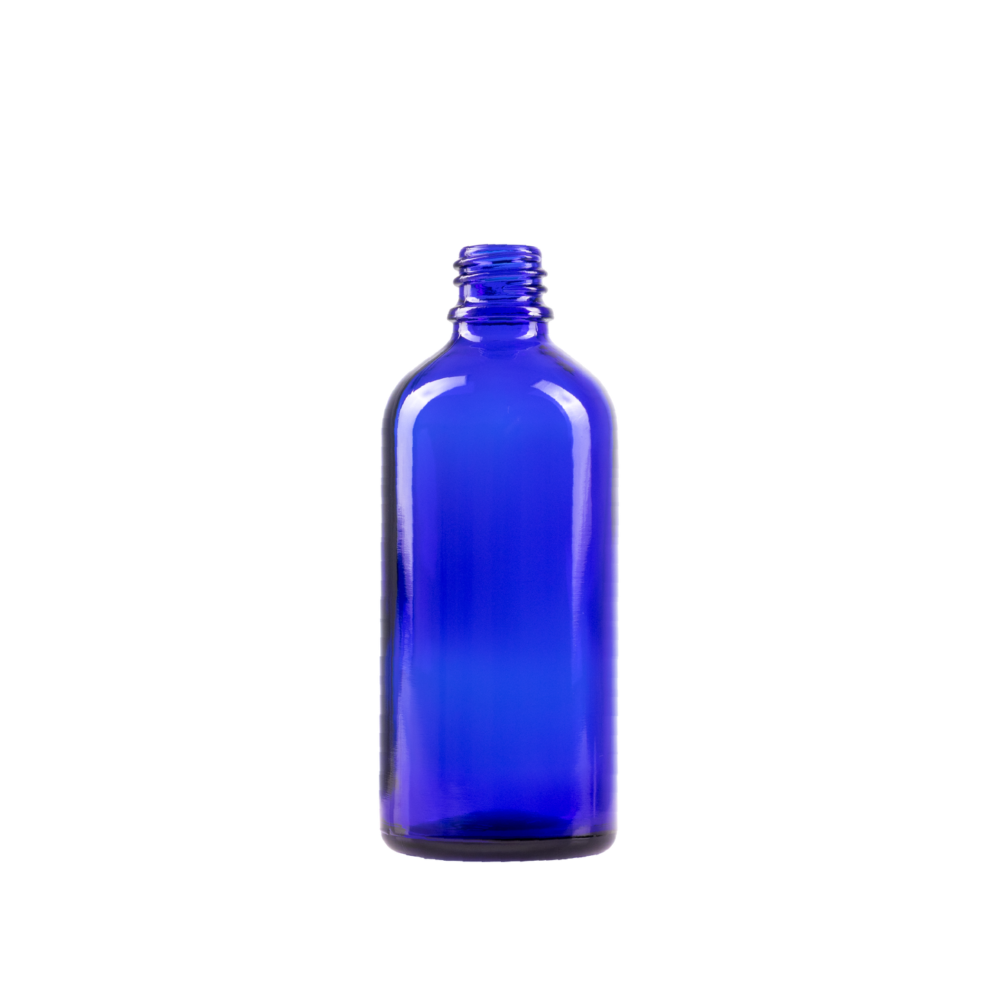 100 ml Blue Glass Euro Bottle DIN 18 Neck Finish