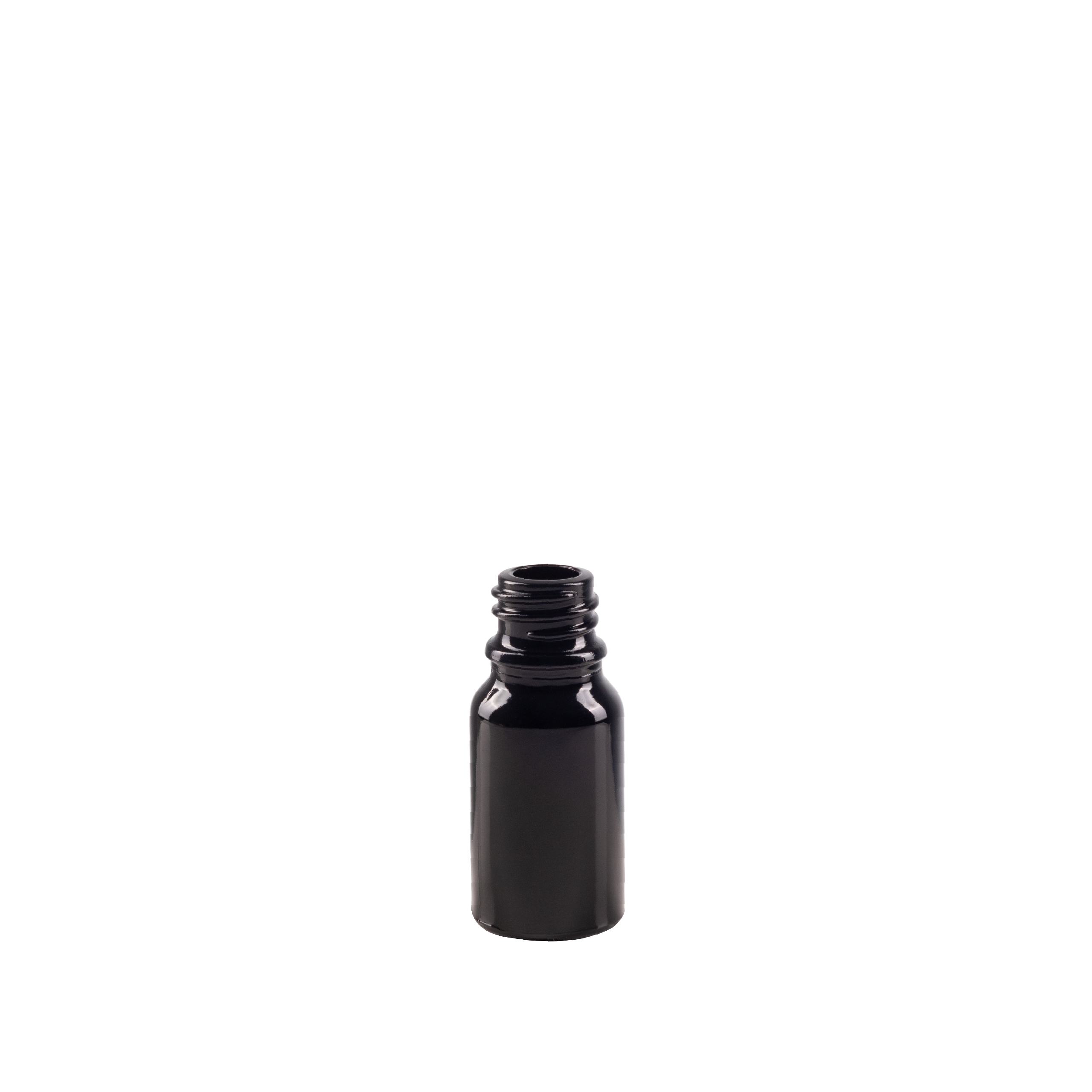 10 ml Black UV Glass Euro Bottle DIN 18 Neck Finish