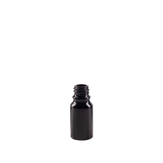 10 ml Black UV Glass Euro Bottle DIN 18 Neck Finish