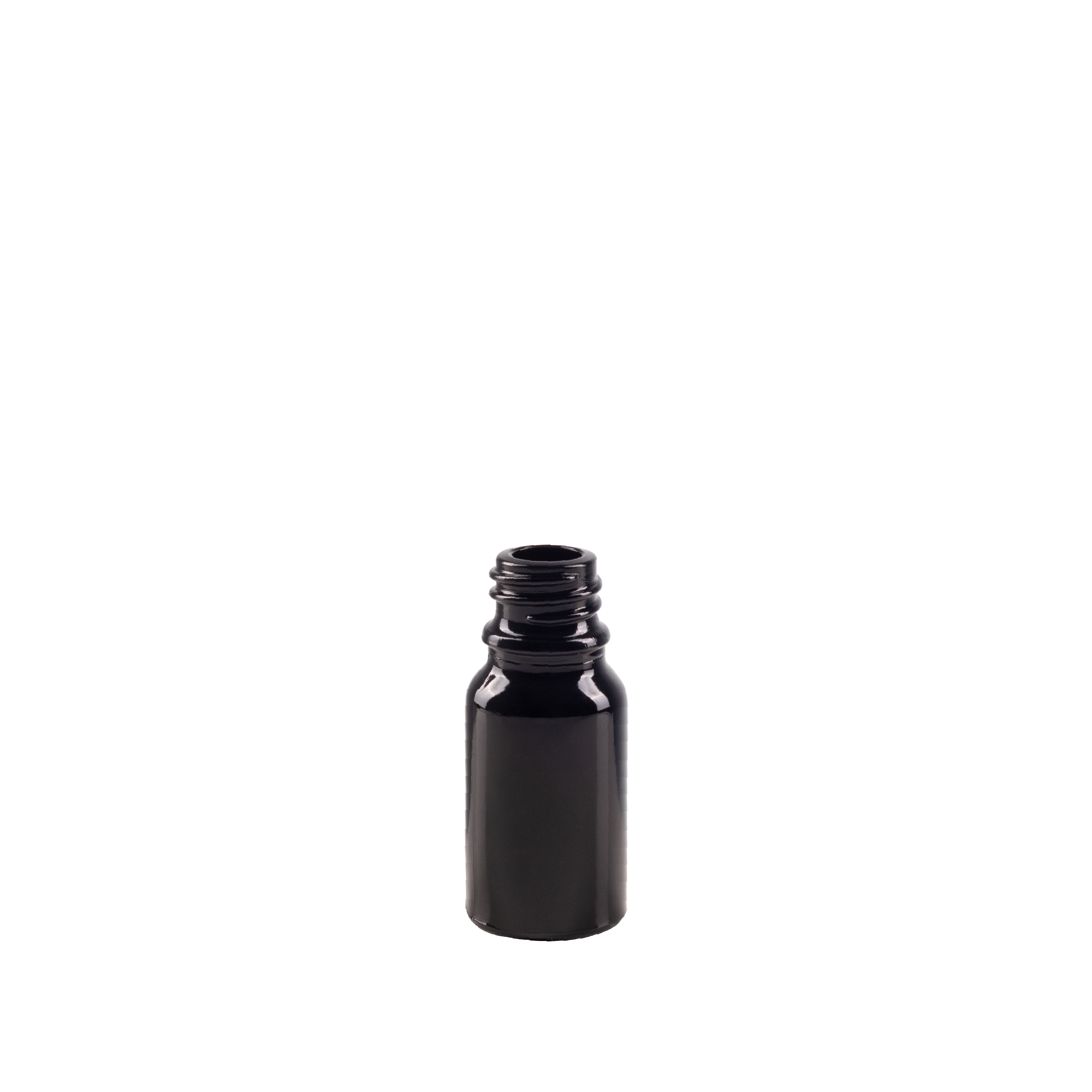 10 ml Black UV Glass Euro Bottle DIN 18 Neck Finish