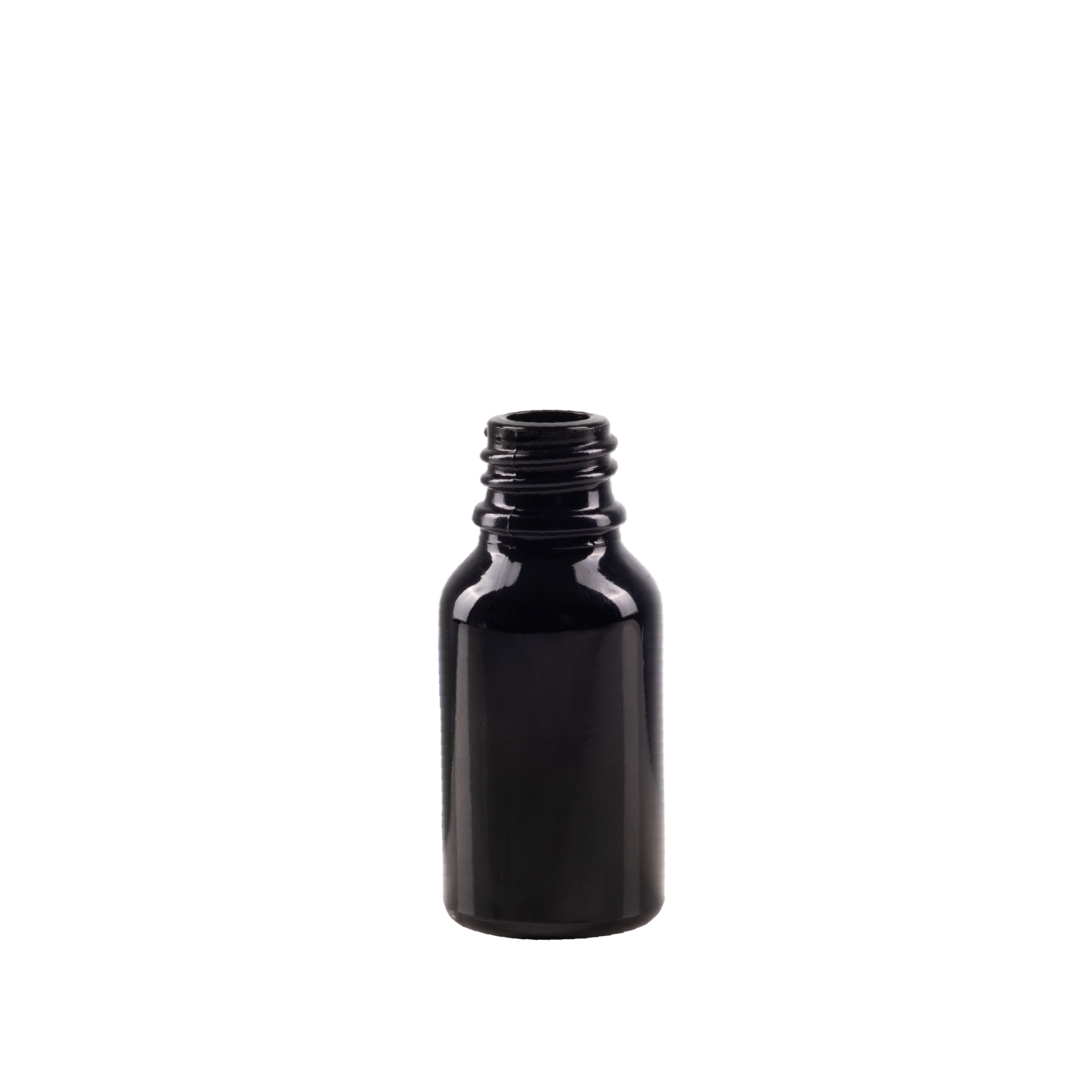 15 ml Black UV Glass Euro Bottle DIN 18 Neck Finish