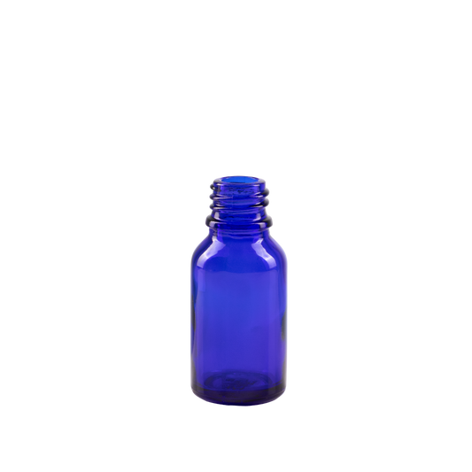 15 ml Blue Glass Euro Bottle DIN 18 Neck Finish