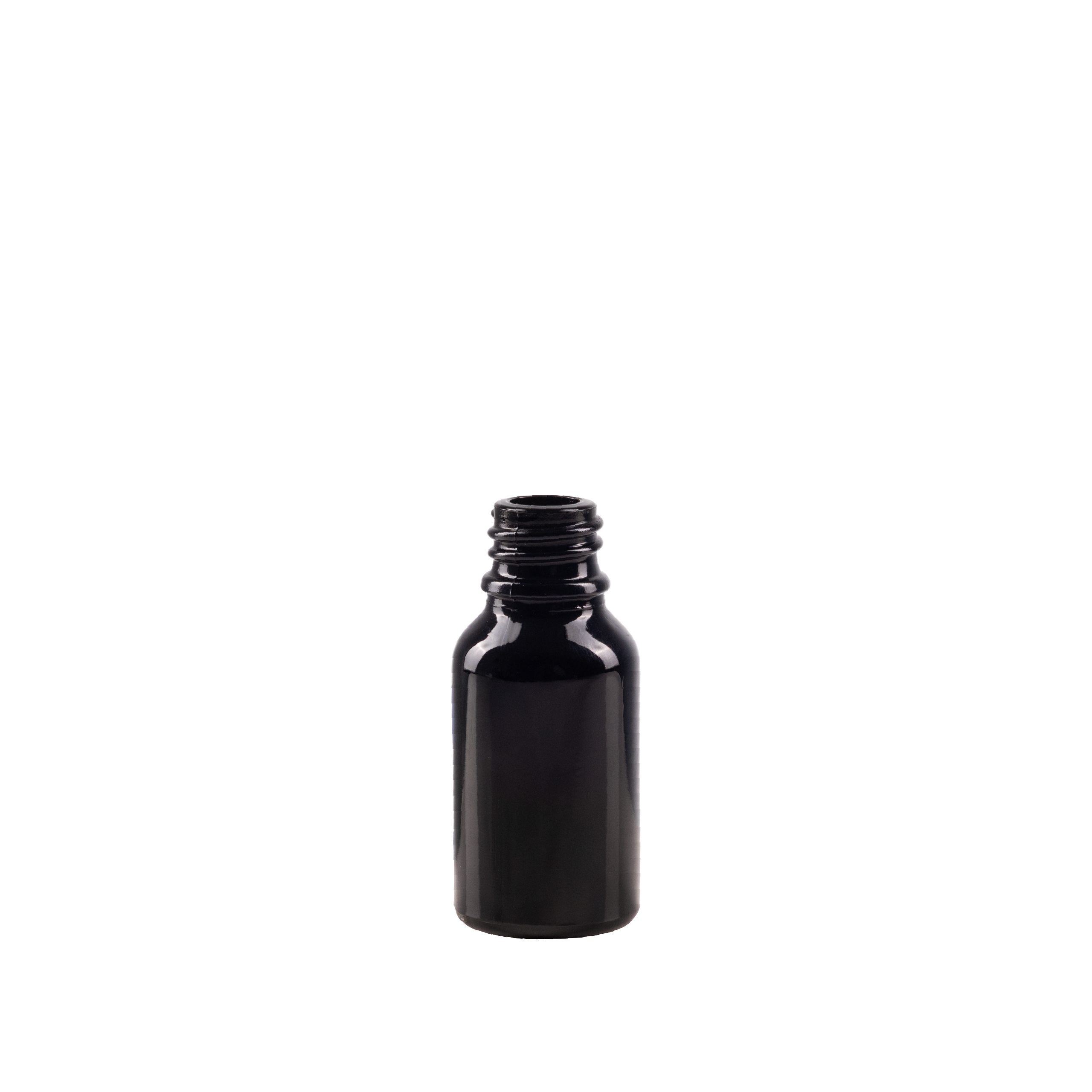 15 ml Black UV Glass Euro Bottle DIN 18 Neck Finish