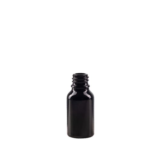 15 ml Black UV Glass Euro Bottle DIN 18 Neck Finish