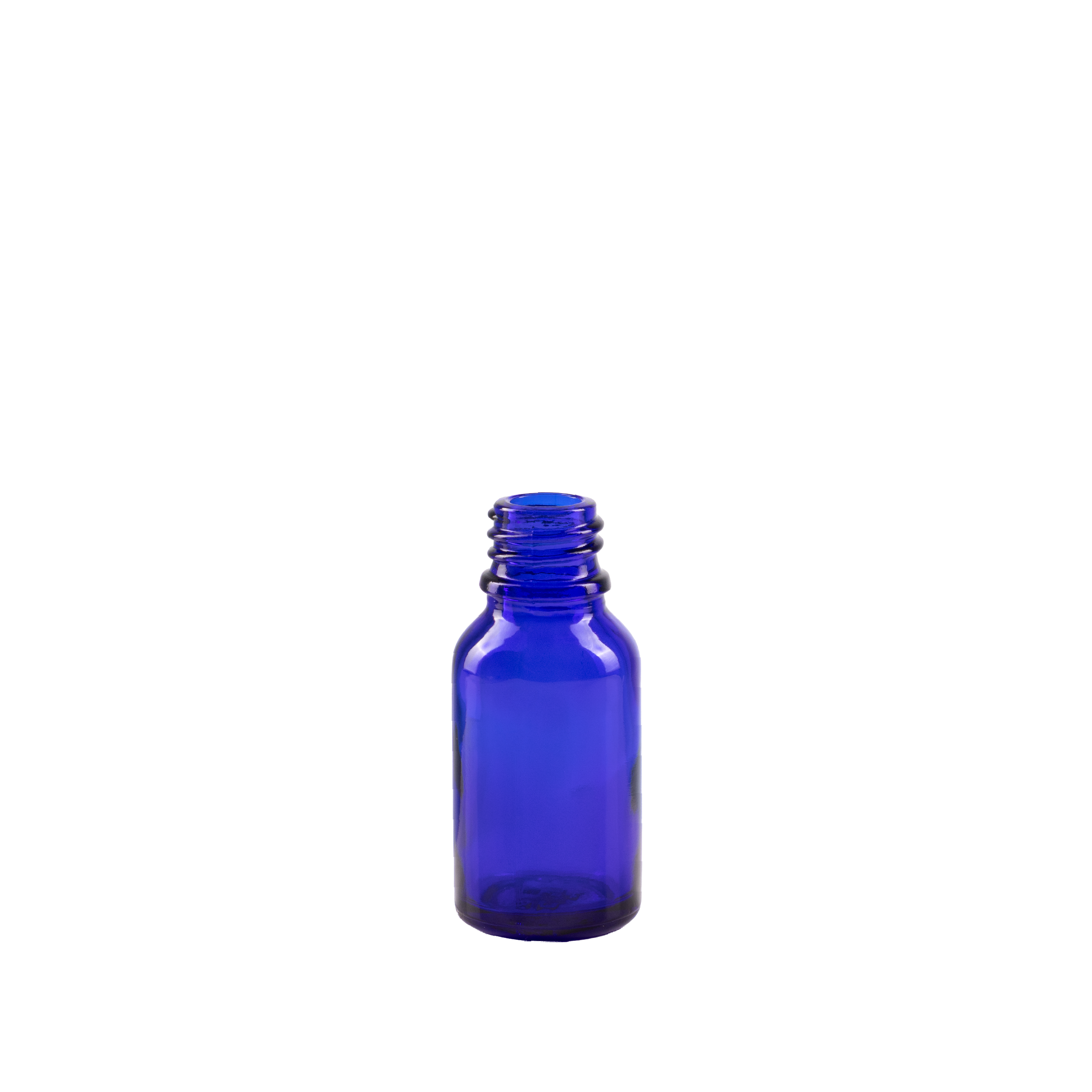 15 ml Blue Glass Euro Bottle DIN 18 Neck Finish
