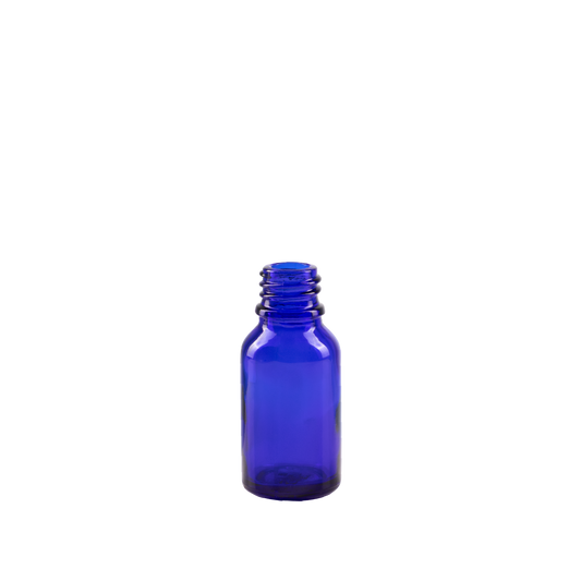 15 ml Blue Glass Euro Bottle DIN 18 Neck Finish