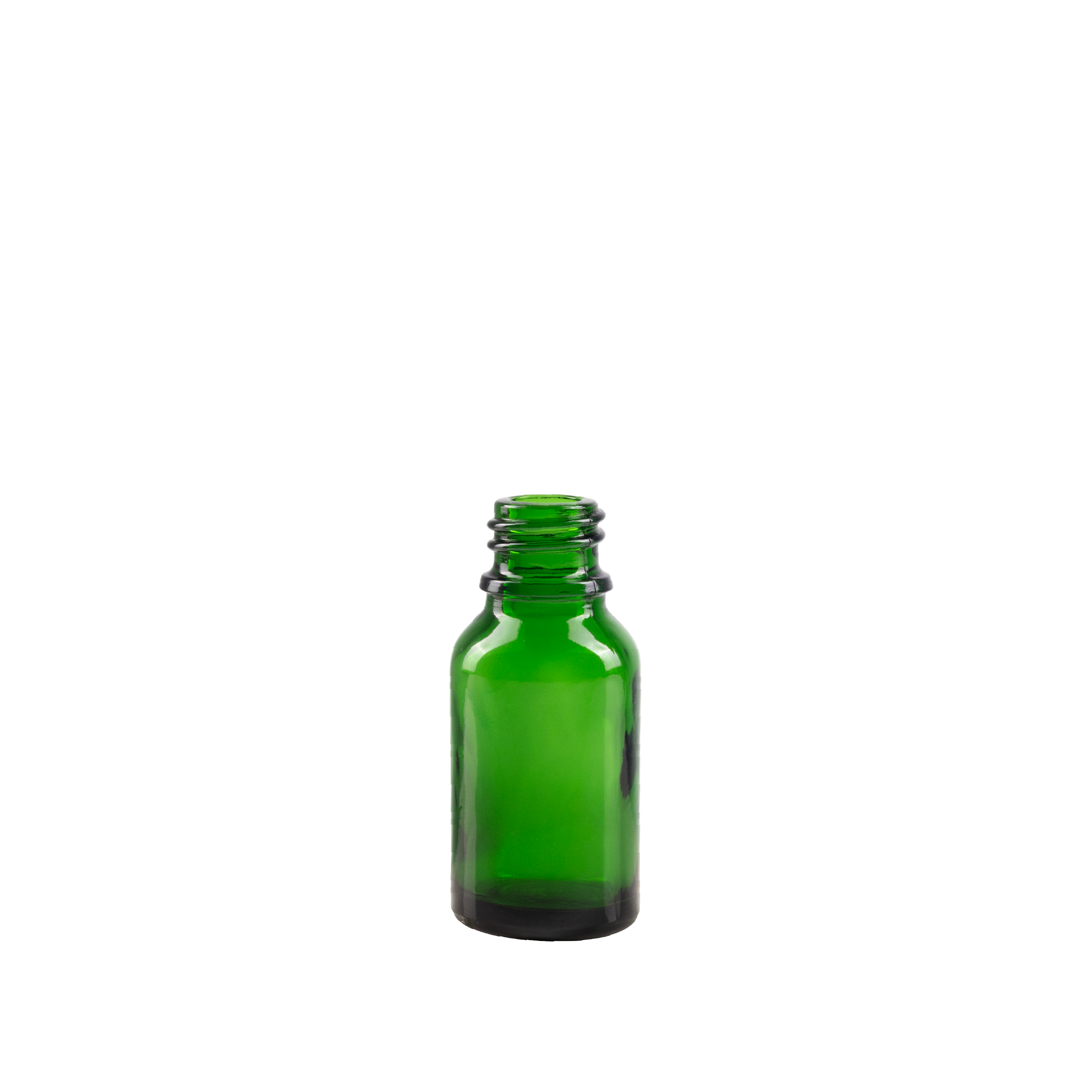 15 ml Green Glass Euro Bottle DIN 18 Neck Finish