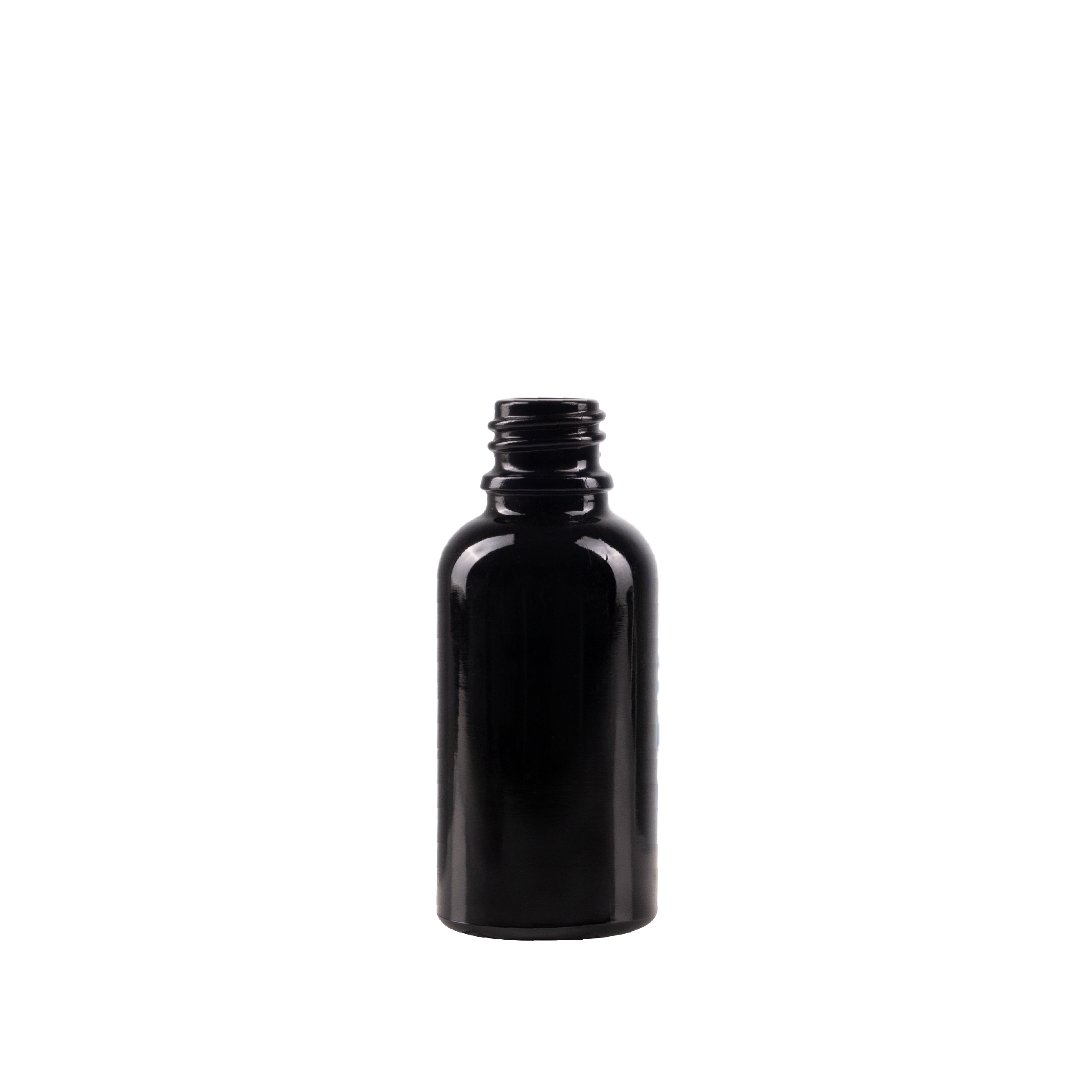 30 ml Black UV Glass Euro Bottle DIN 18 Neck Finish
