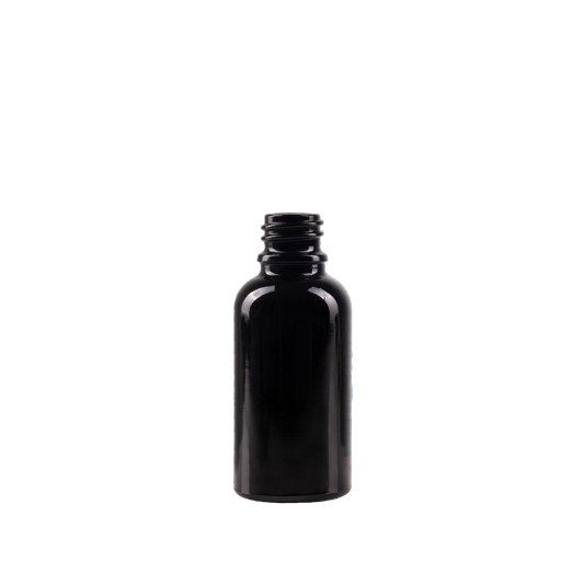 30 ml Black UV Glass Euro Bottle DIN 18 Neck Finish
