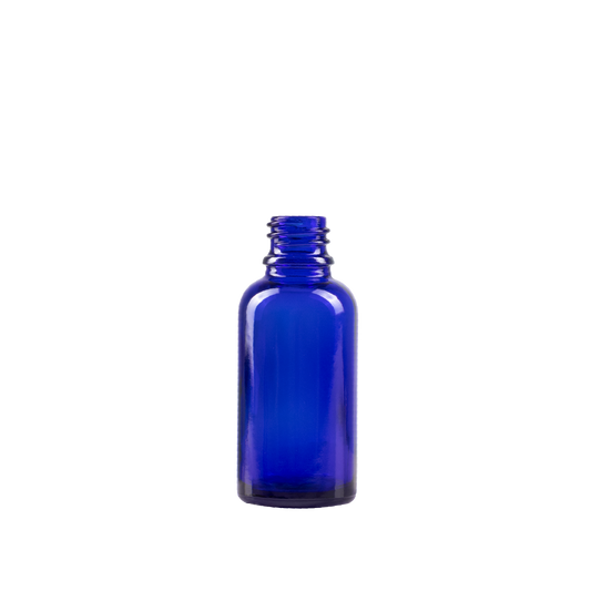 30 ml Blue Glass Euro Bottle DIN 18 Neck Finish