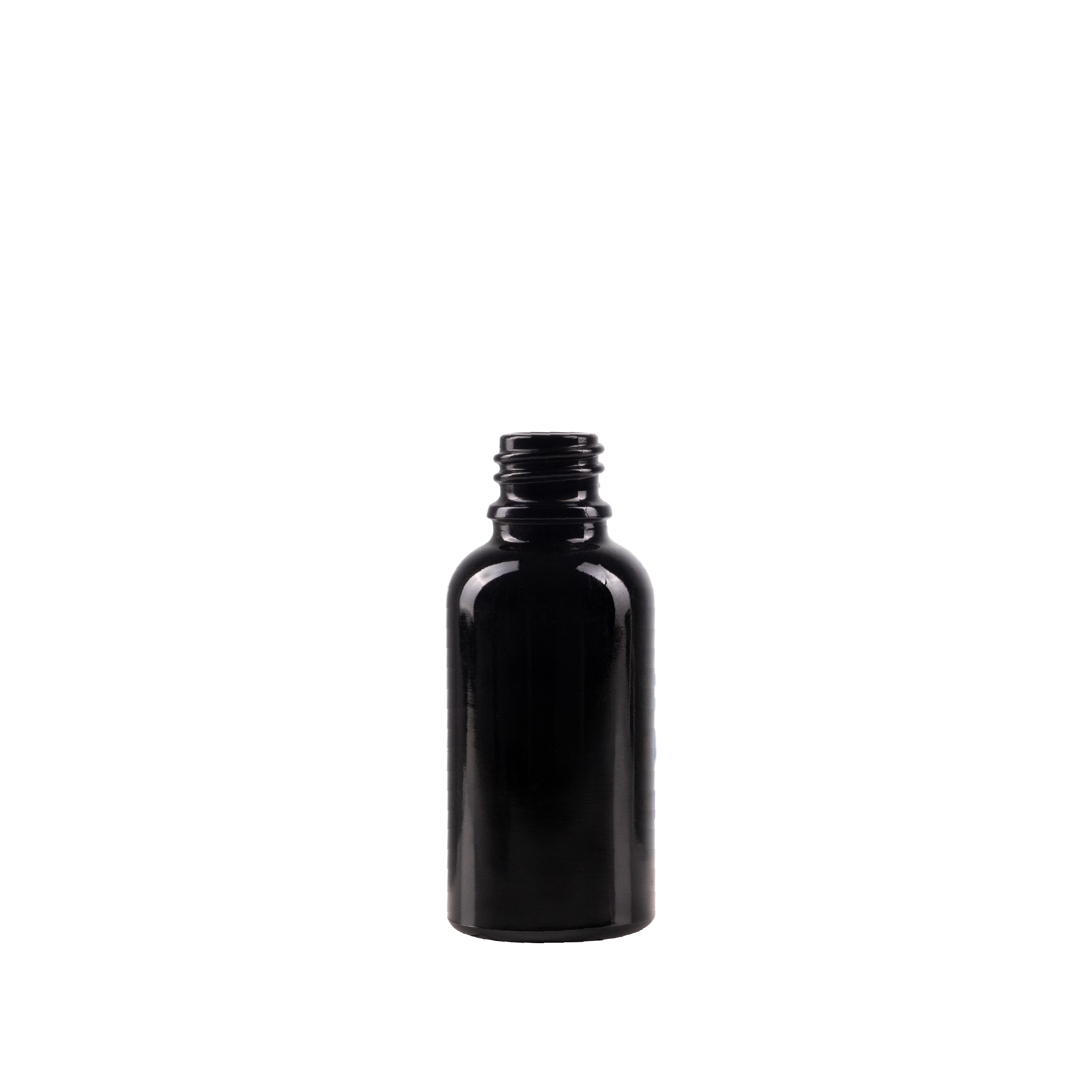 30 ml Black UV Glass Euro Bottle DIN 18 Neck Finish