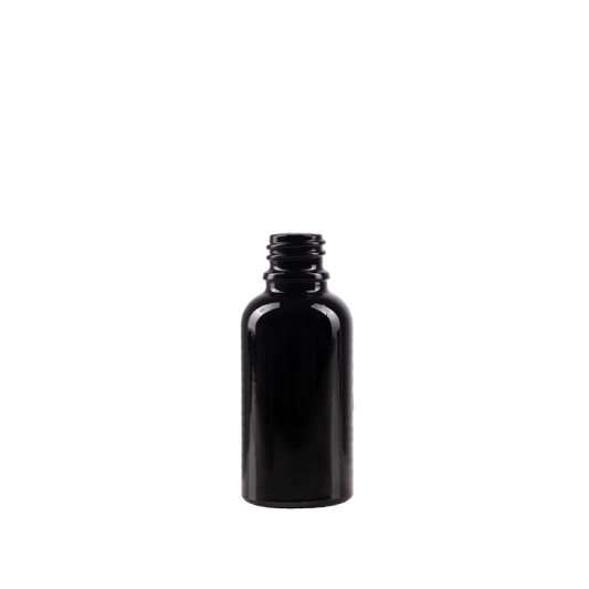 30 ml Black UV Glass Euro Bottle DIN 18 Neck Finish