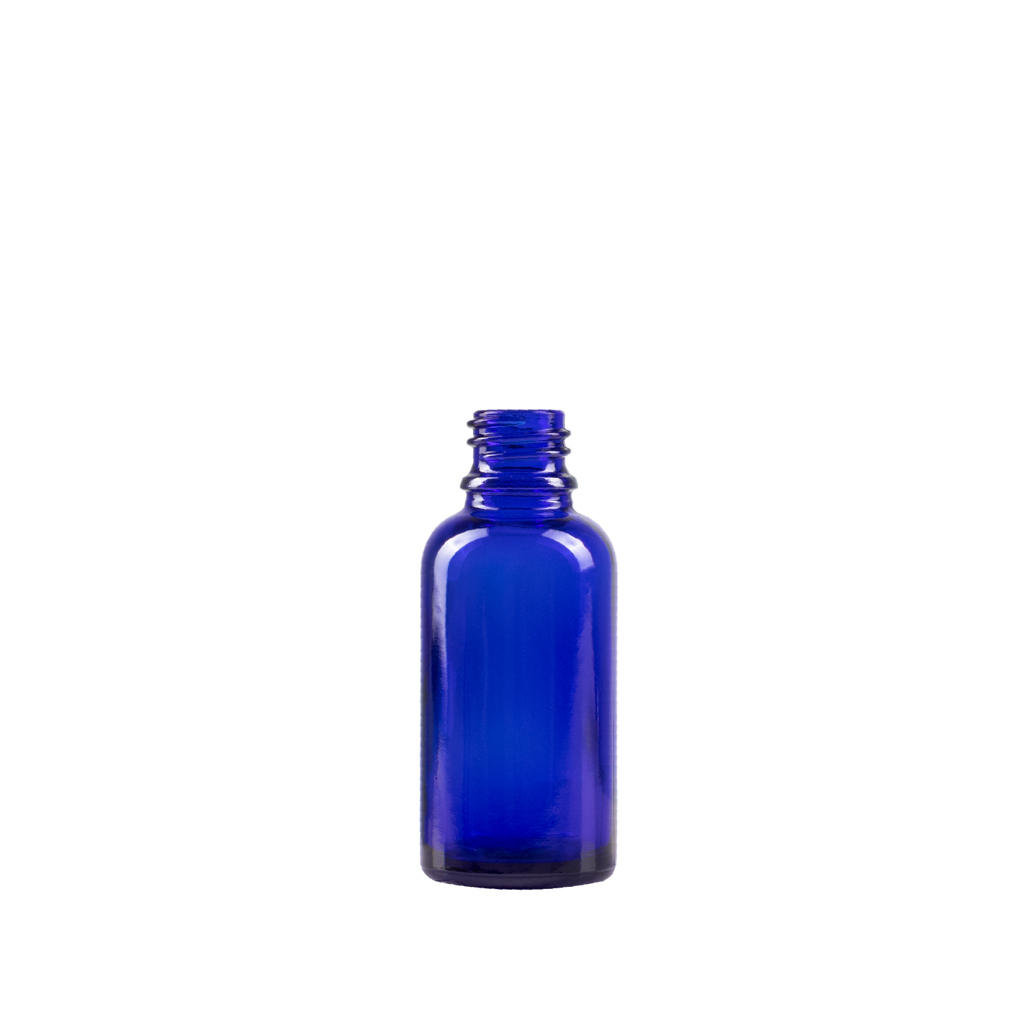 30 ml Blue Glass Euro Bottle DIN 18 Neck Finish